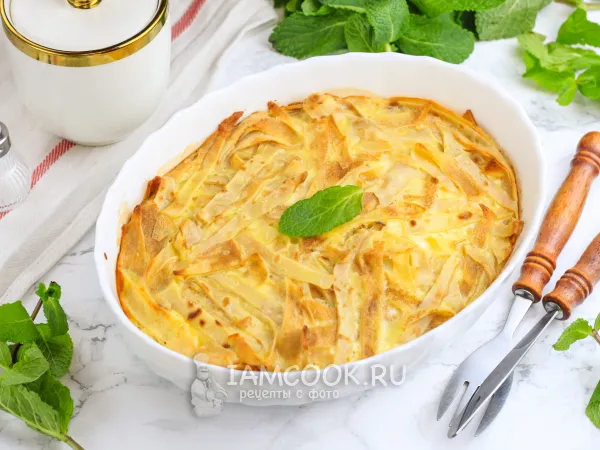 Фото блюда: Лапшевник из крахмальных блинов (старинный рецепт)