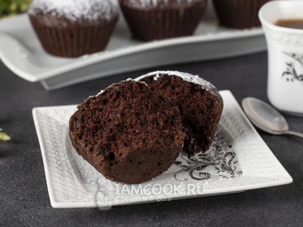 Фото блюда: Постные шоколадные маффины