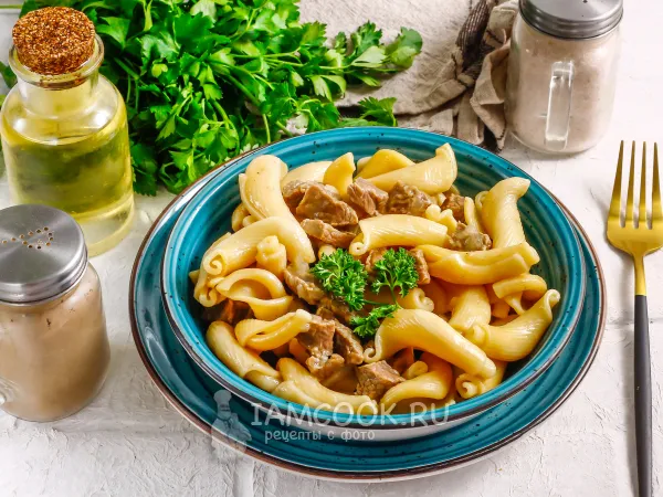 Фото блюда: Говядина с макаронами в мультиварке
