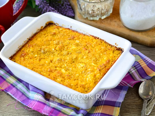 Фото блюда: Творожная запеканка с тыквой и овсянкой