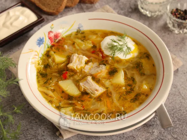 Фото блюда: Щи из свежей и квашеной капусты вместе