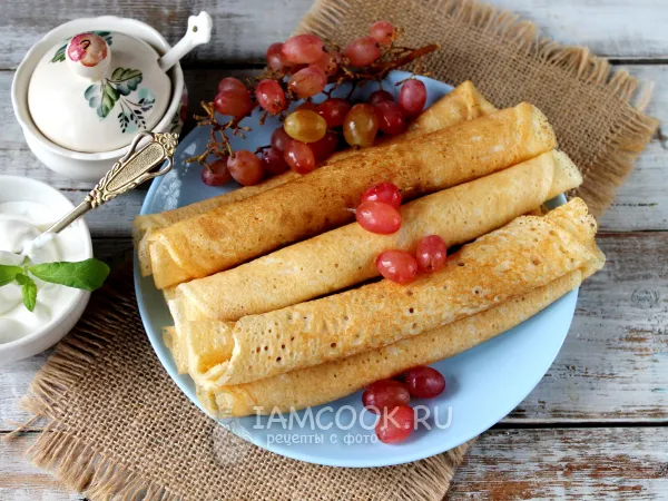 Фото блюда: Тонкие заварные блины на простокваше