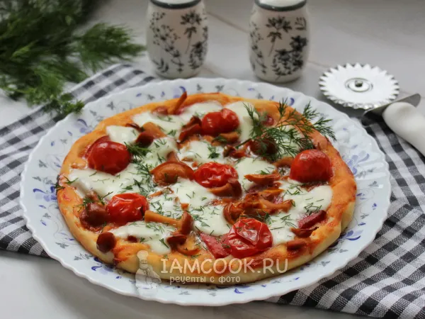 Фото блюда: Пицца с маринованными грибами