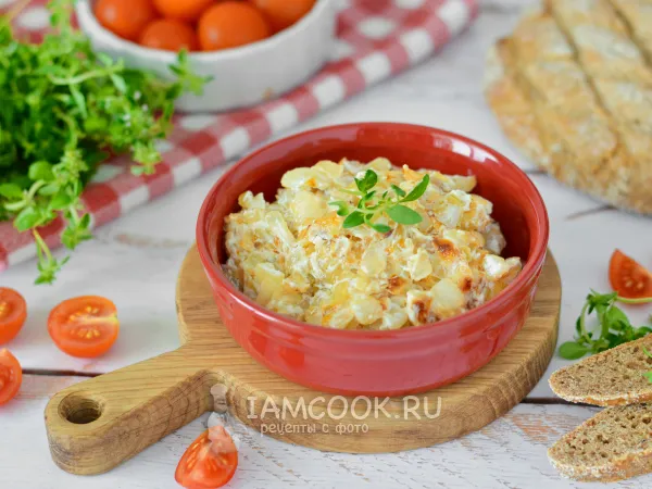 Фото блюда: Жареный лук со сметаной