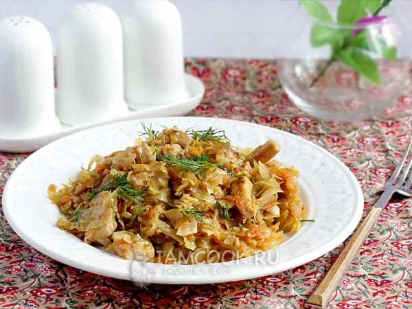 Фото блюда: Капуста жареная с мясом