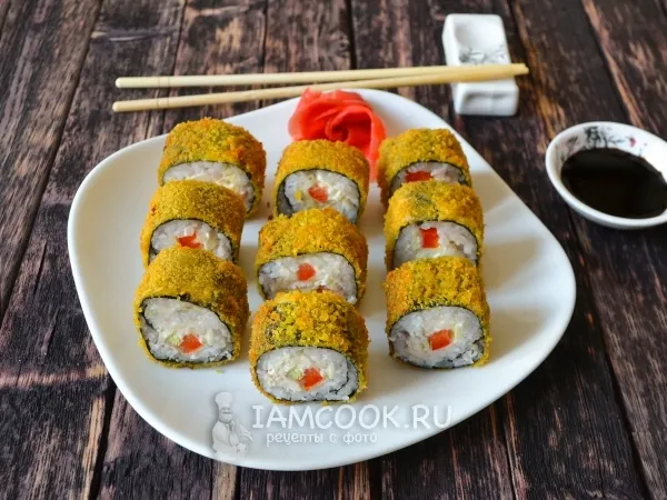 Фото блюда: Жареные роллы с курицей