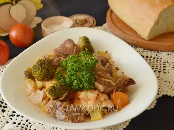 Фото блюда: Тушеное мясо с овощами