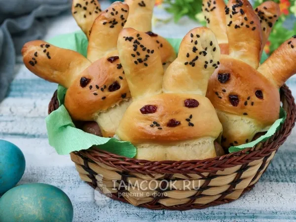 Фото блюда: Булочки с сосиской «Зайцы»