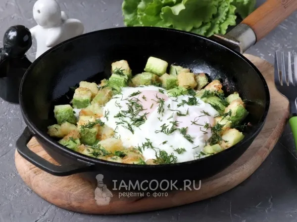 Фото блюда: Яичница с кабачками