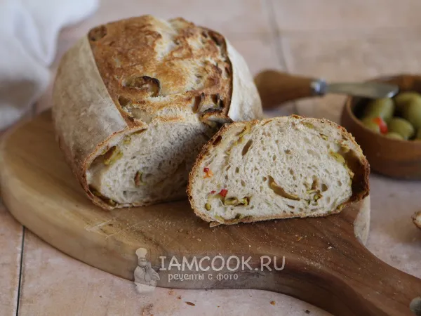 Фото блюда: Хлеб на закваске с оливками