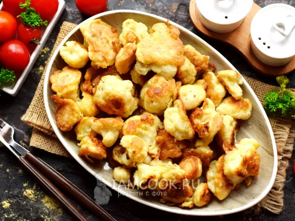 Фото блюда: Цветная капуста в яично-сметанном кляре