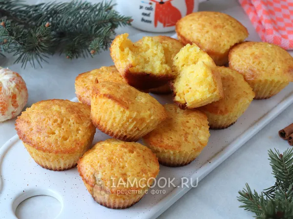 Фото блюда: Кексы с мандаринами в силиконовых формочках