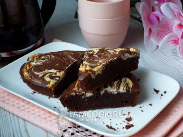 Фото блюда: Брауни с творожным сыром