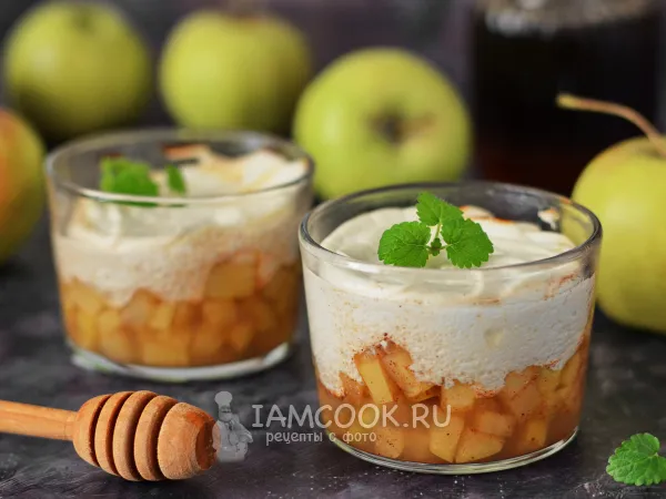 Фото блюда: ПП десерт из яблок и творога