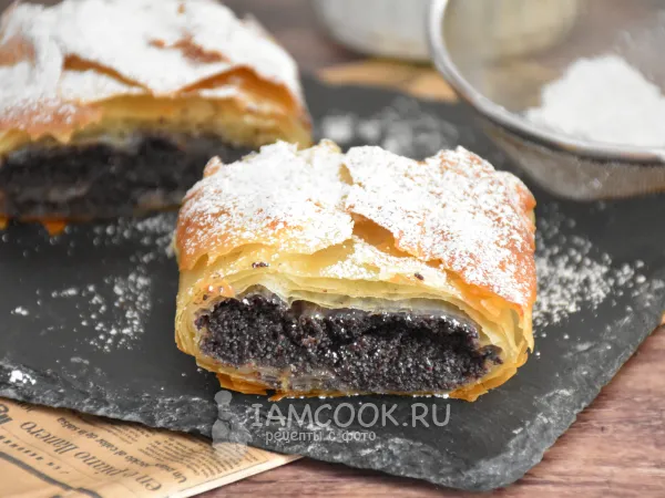 Фото блюда: Штрудель с маком из теста фило