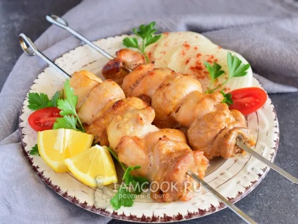 Фото блюда: Шашлык из куриного филе в духовке