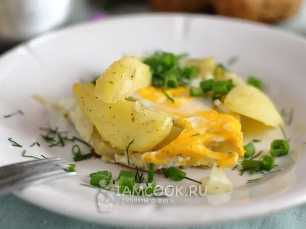 Фото блюда: Жареная картошка с яйцом