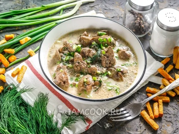 Фото блюда: Куриная печень в молоке