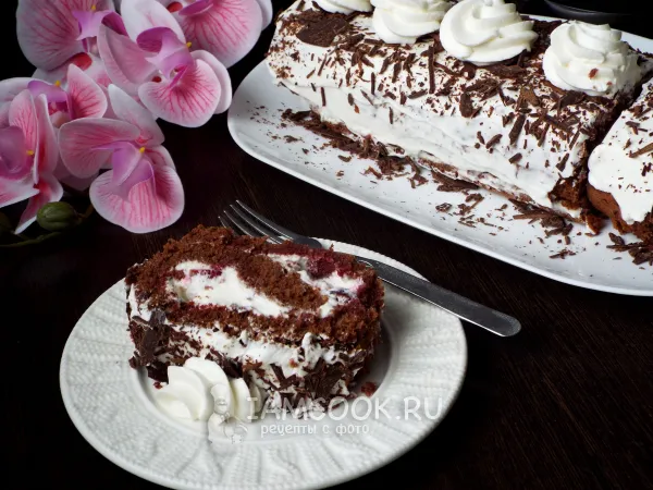 Фото блюда: Рулет «Чёрный лес» с вишней