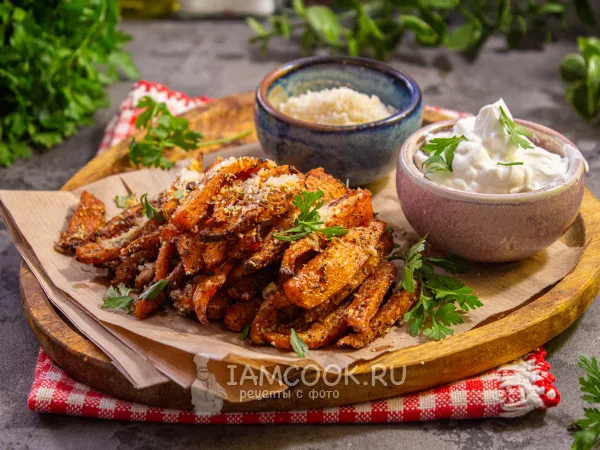 Фото блюда: Батат фри с пармезаном