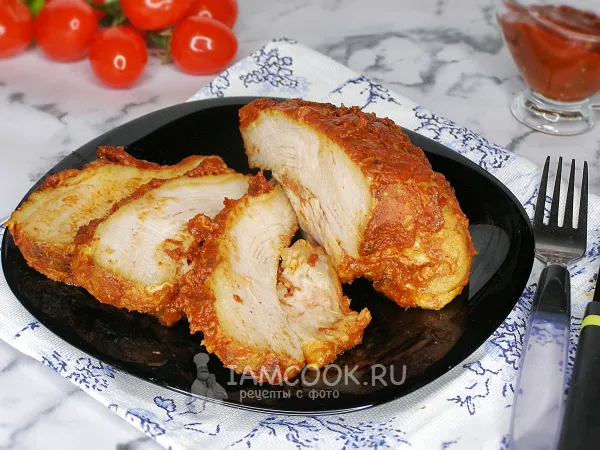 Фото блюда: Свинина в томатном соусе в духовке