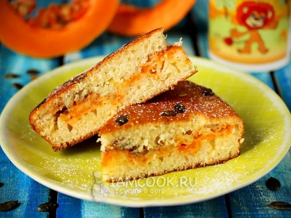 Фото блюда: Пирог с тыквой на кефире