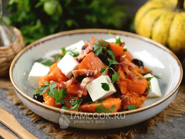 Фото блюда: Салат из тыквы с беконом