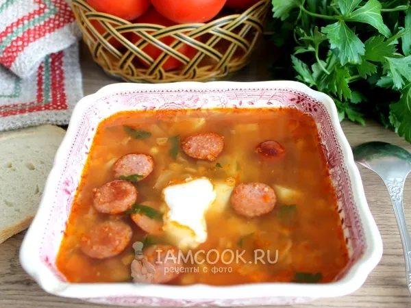 Фото блюда: Суп с колбасками кабаносси