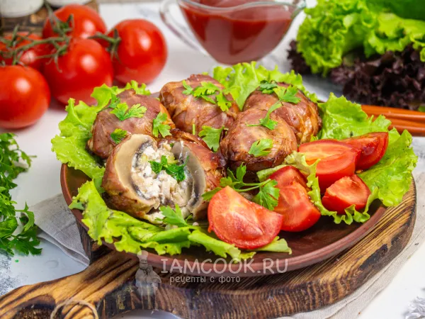 Фото блюда: Фаршированные шампиньоны в аэрогриле