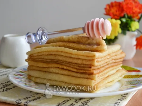 Фото блюда: Блины на молоке (классический рецепт)