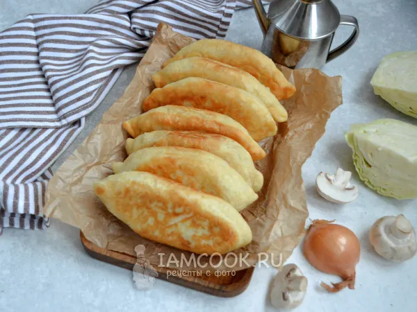 Фото блюда: Постные пирожки с грибами и капустой