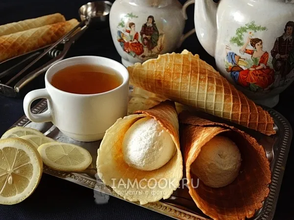 Фото блюда: Вафли в вафельнице на маргарине (хрустящие)