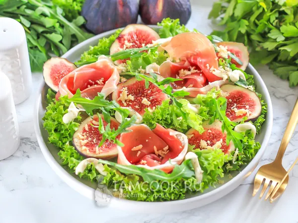 Фото блюда: Салат с инжиром и хамоном