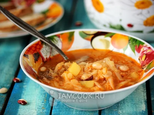Фото блюда: Щи с фасолью и желудками индейки
