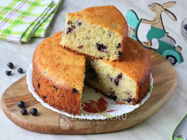 Фото блюда: Манник с черникой на кефире