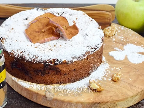 Фото блюда: Шарлотка с яблоками на сметане