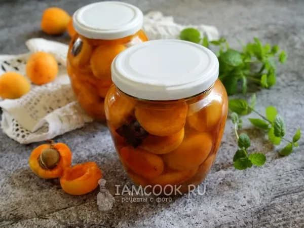 Фото блюда: Компот из абрикосов без косточек на зиму