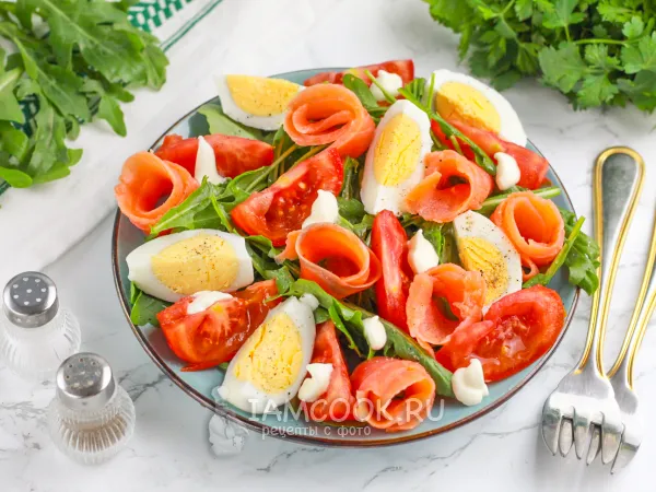 Фото блюда: Салат с рукколой и форелью