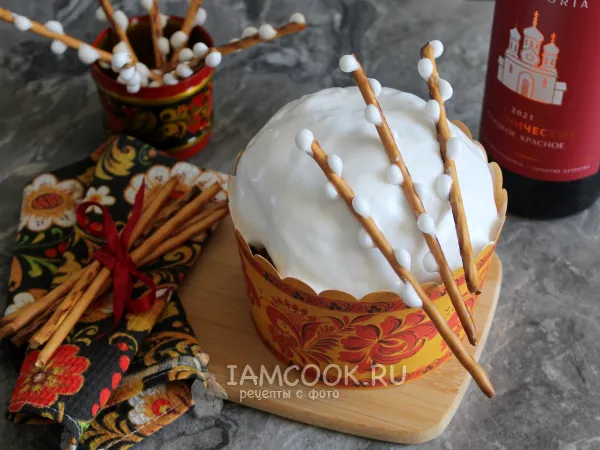 Фото блюда: Веточки вербы на кулич (съедобный декор)