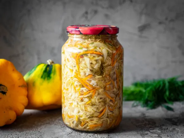 Фото блюда: Патиссоны по-корейски на зиму