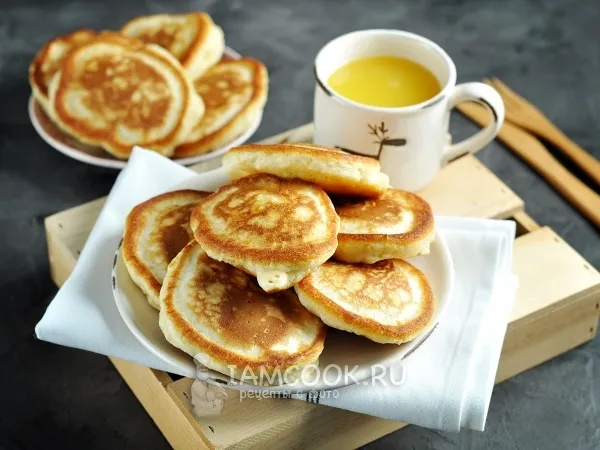 Фото блюда: Пышные оладьи на сыворотке