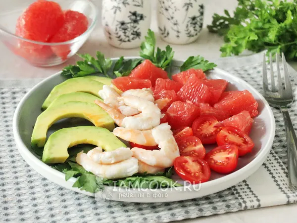 Фото блюда: Салат-боул с креветками