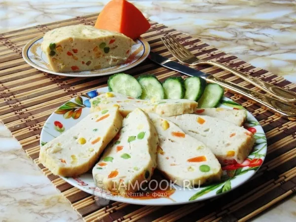 Фото блюда: Суфле из курицы с овощами