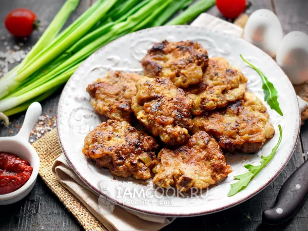 Фото блюда: Рубленые котлеты из свиной печени