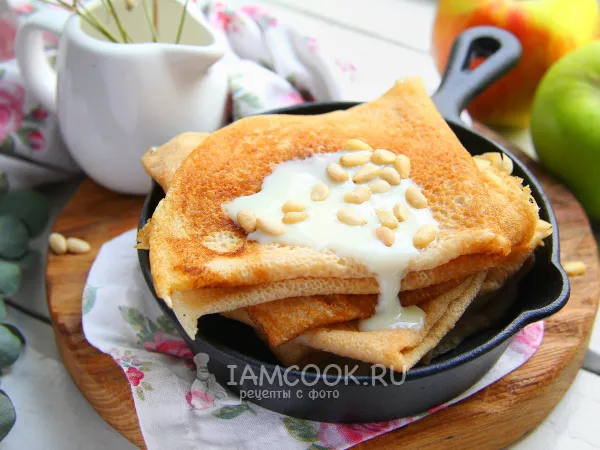 Фото блюда: Яблочные блины (постные)