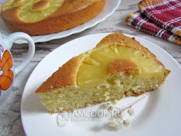 Фото блюда: Пирог с консервированными ананасами