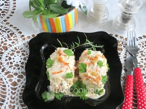 Фото блюда: Ленивые голубцы в сметанном соусе в духовке