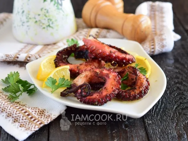 Фото блюда: Осьминог с лимоном, оливковым маслом и орегано