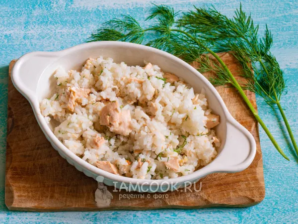 Фото блюда: Красная рыба с рисом