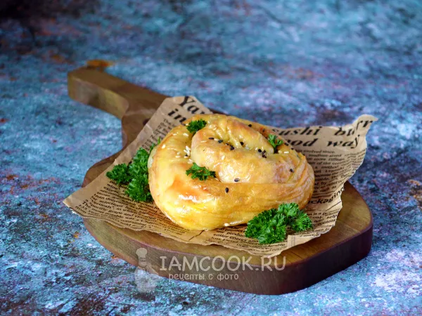 Фото блюда: ПП-улитки из рисовой бумаги с ветчиной и сыром